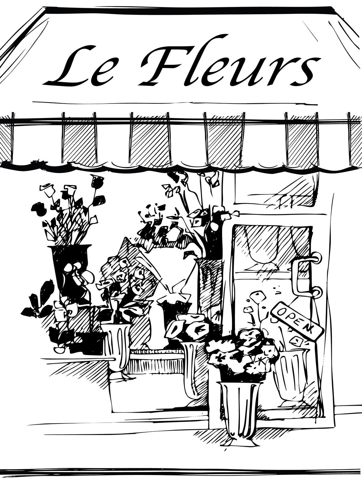 Эскиз цветочного магазина