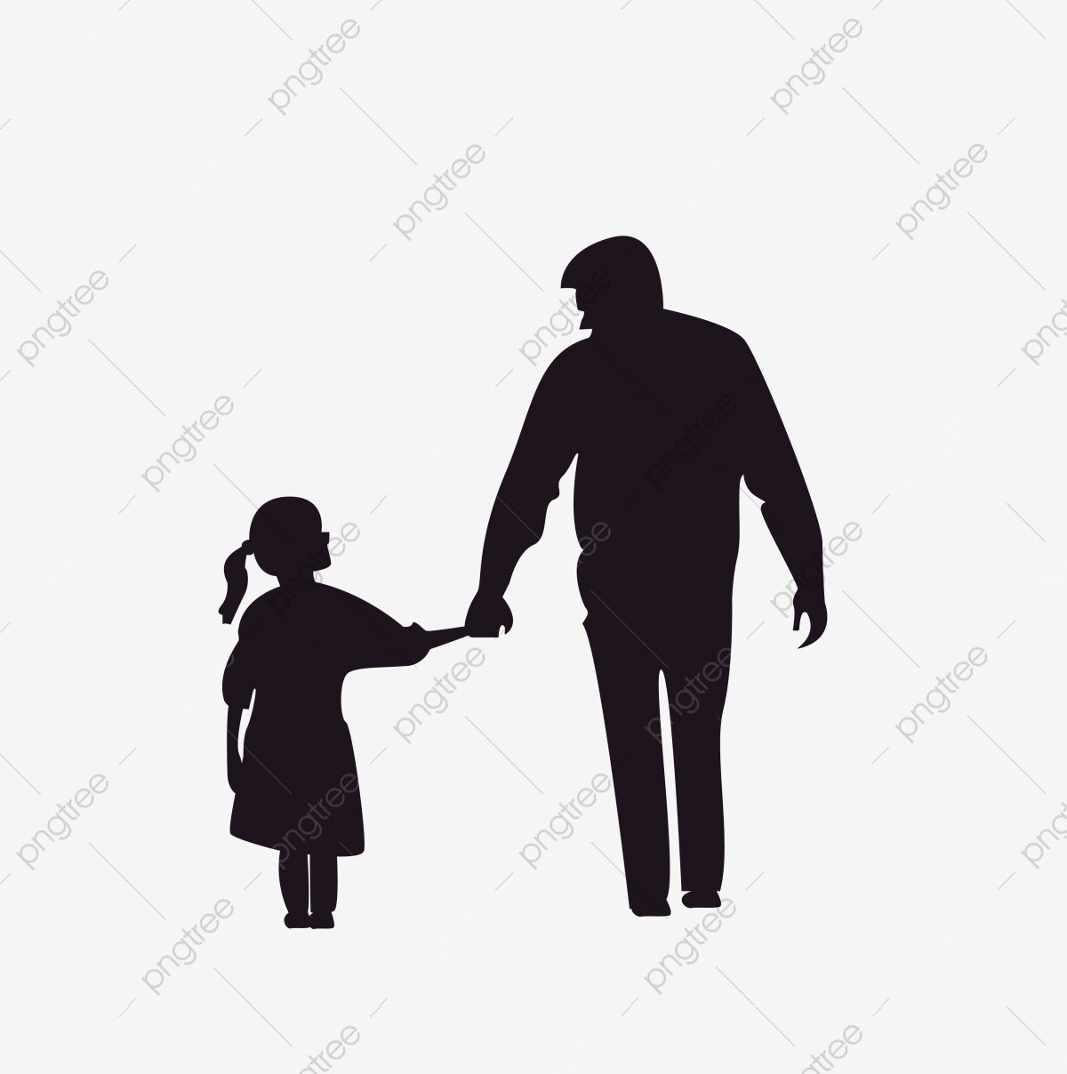 Силуэт отца с ребенком