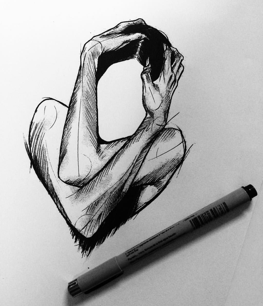 депрессивные картинки для срисовки карандашом