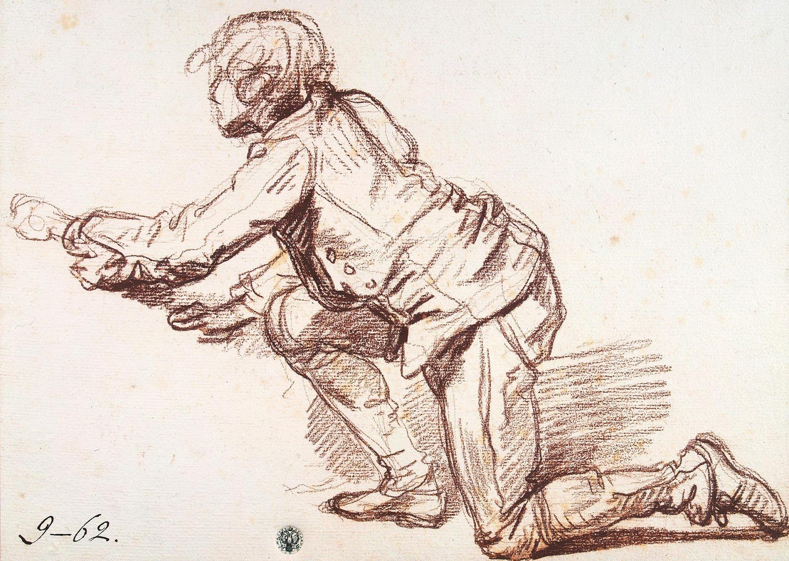 Жан Батист грез мальчик стоящий на коленях