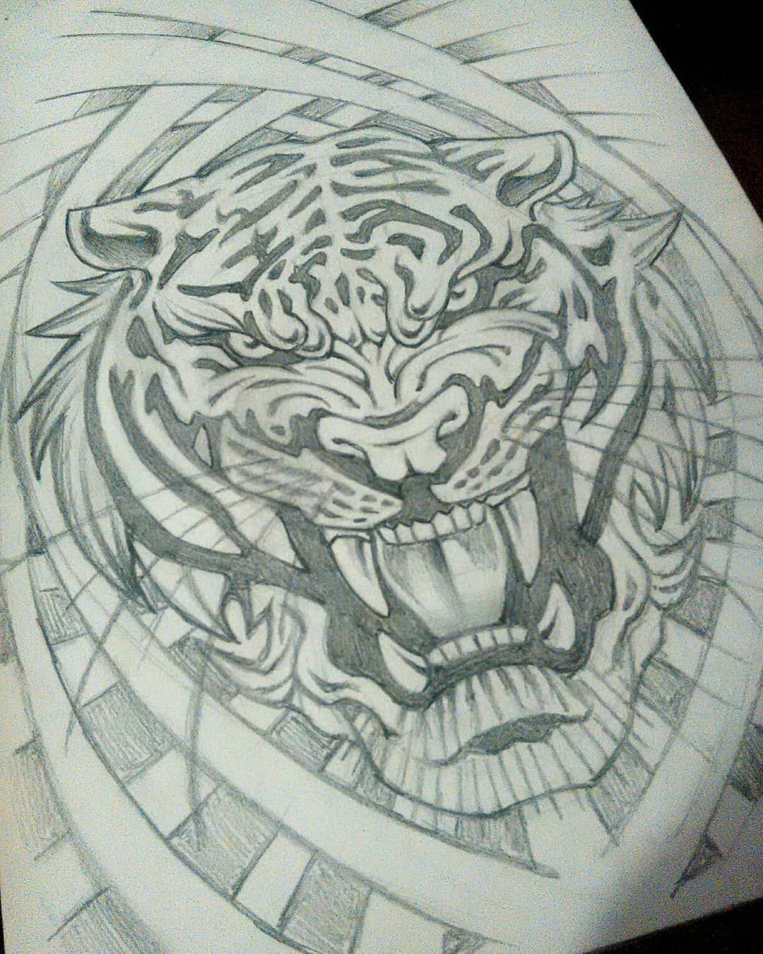Эскиз тигра Майя