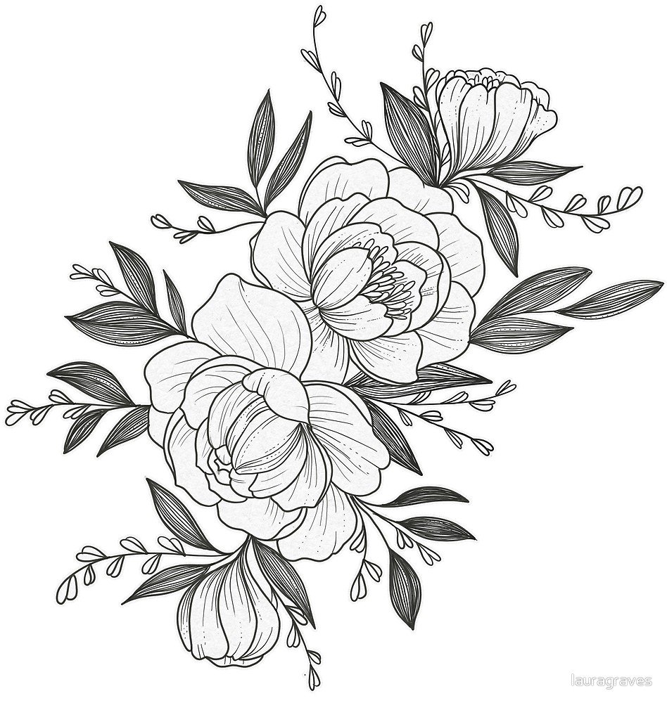 Графический рисунок цветка