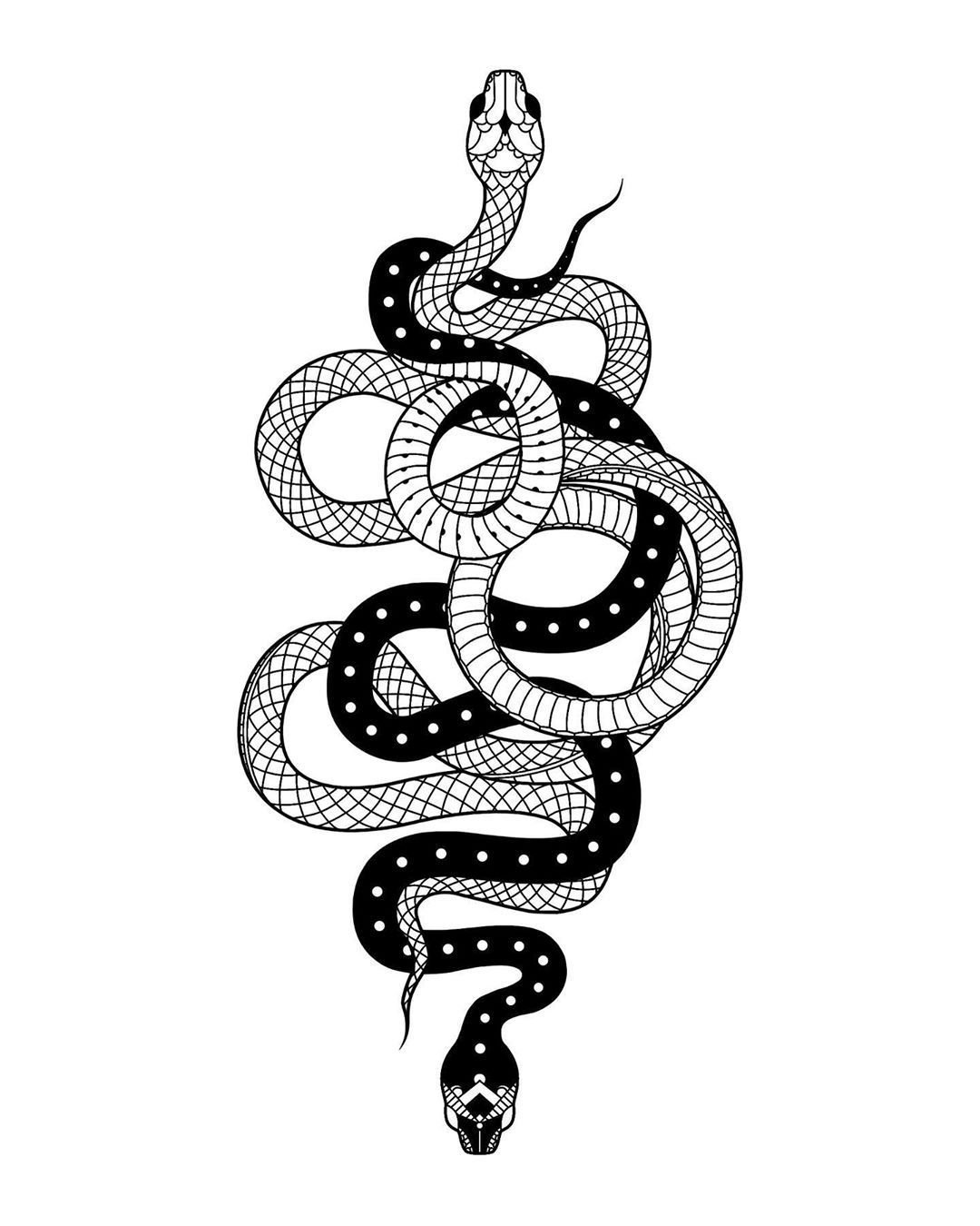 Эскизы татуировок змеи