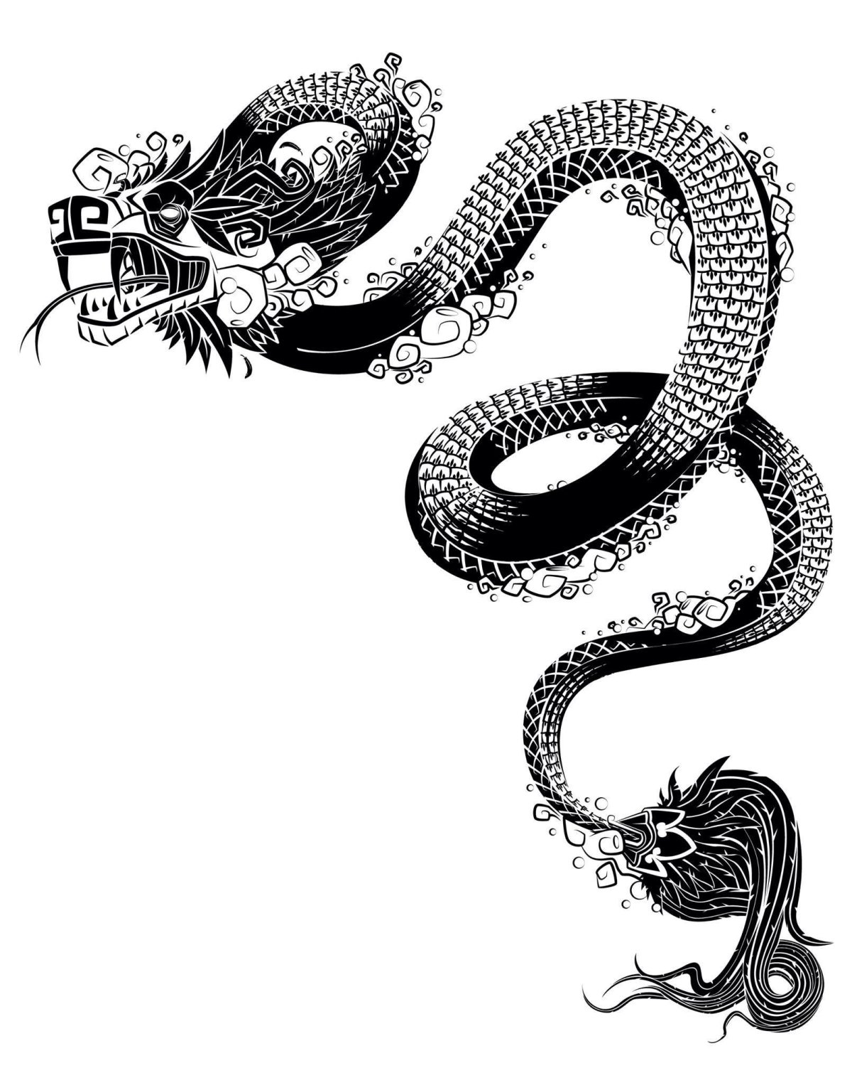 Две змеи эскиз