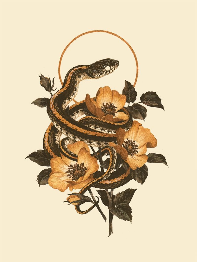 Змеи в цветах