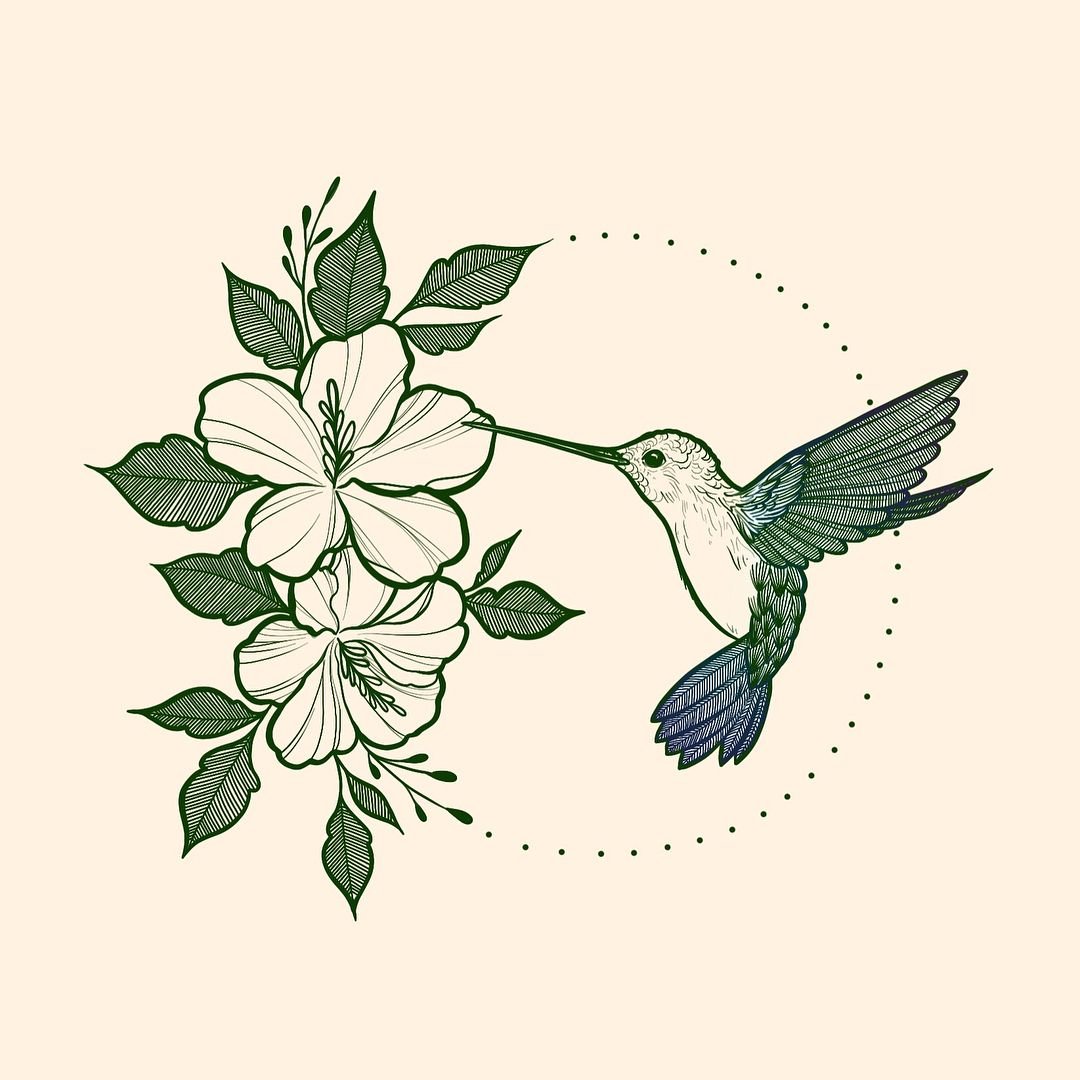 Эскиз птицы в цвете