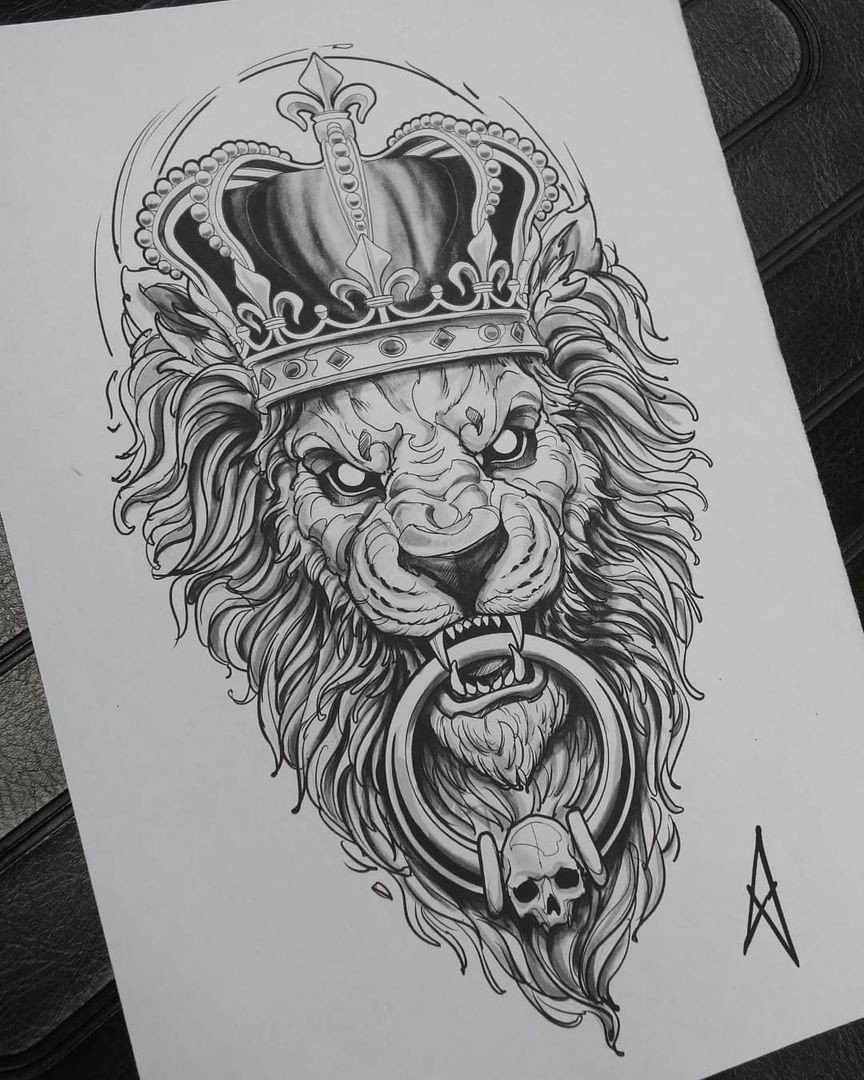 Лев с короной Графика