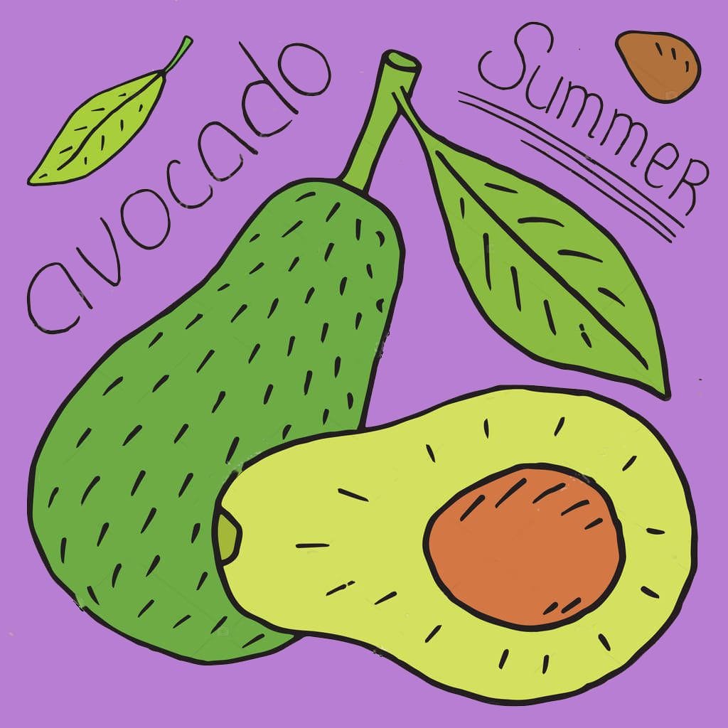 Детский рисунок авокадо