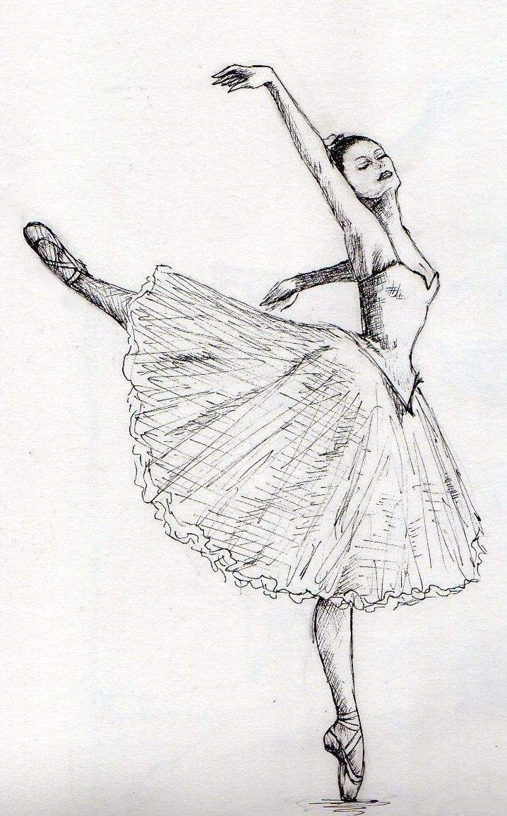 Рисунок балерины карадаш