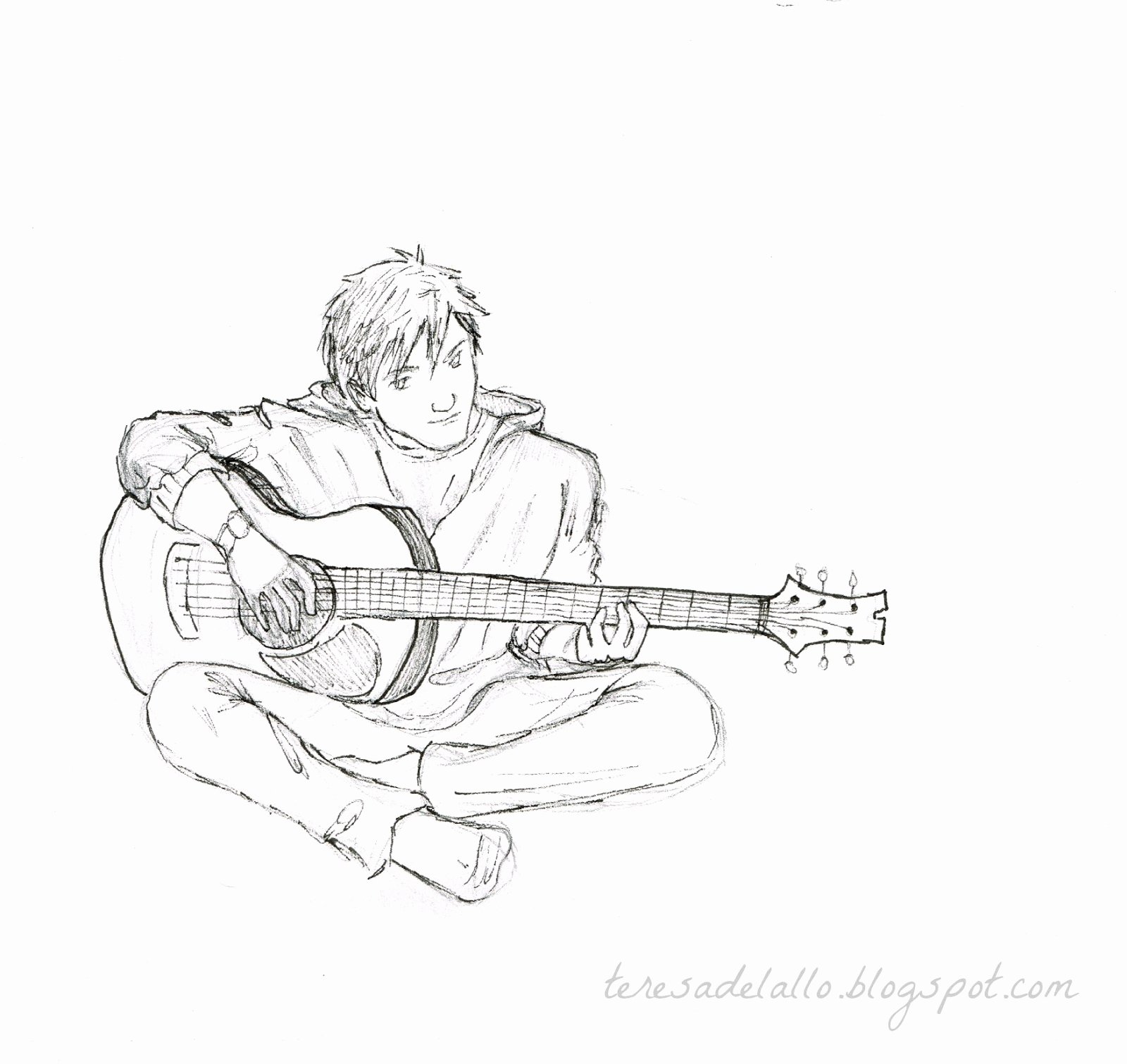 Виктор Цой раскраска с гитарой