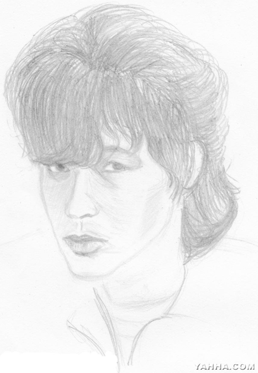 Портрет Виктора Цоя карандашом для срисовки