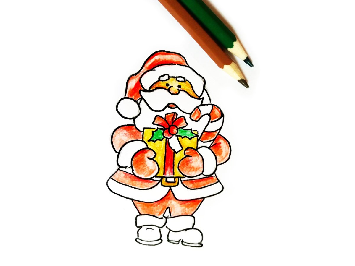 Рисунок Деда Мороза для срисовки