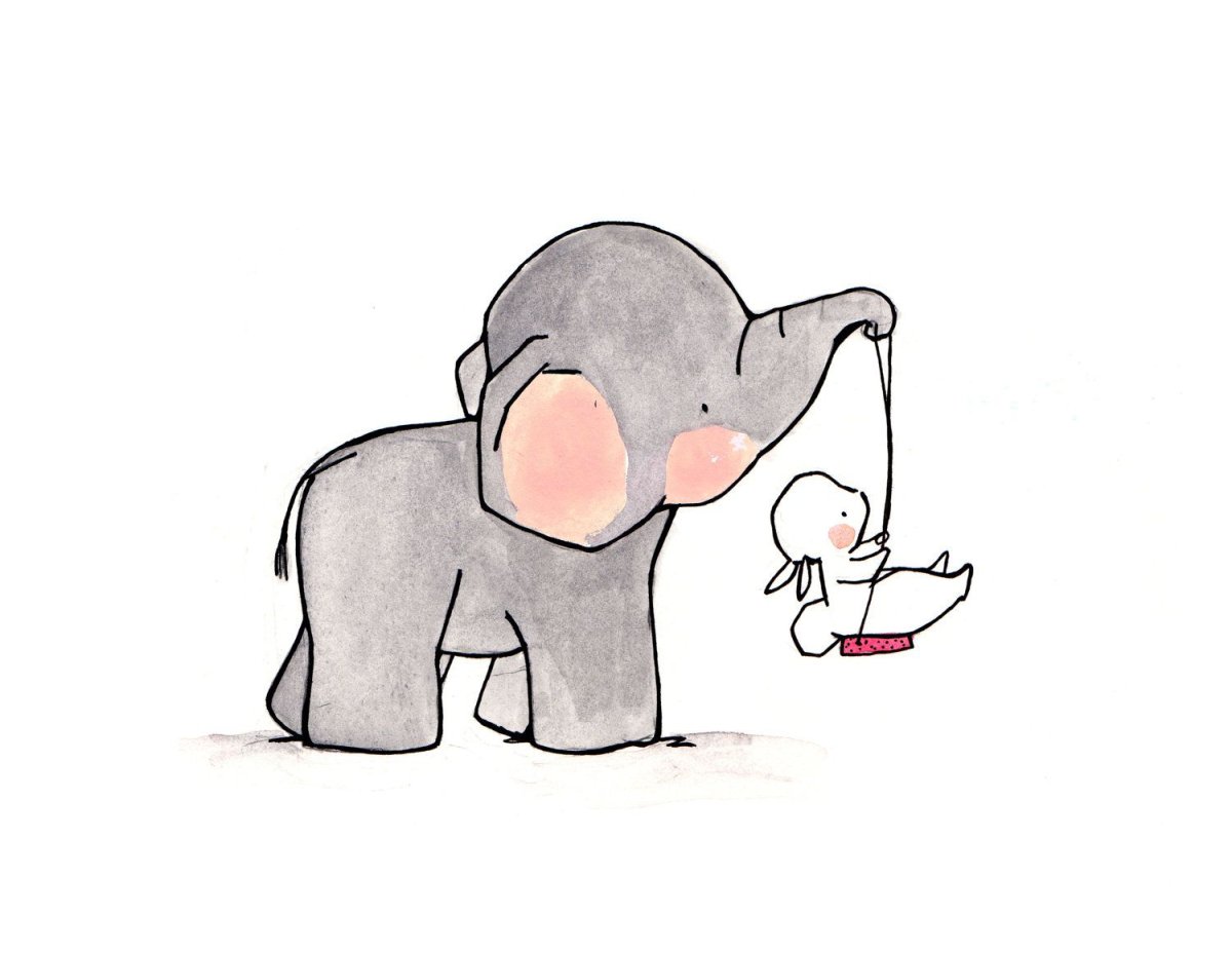 Рисунок слоника карандашом для срисовки