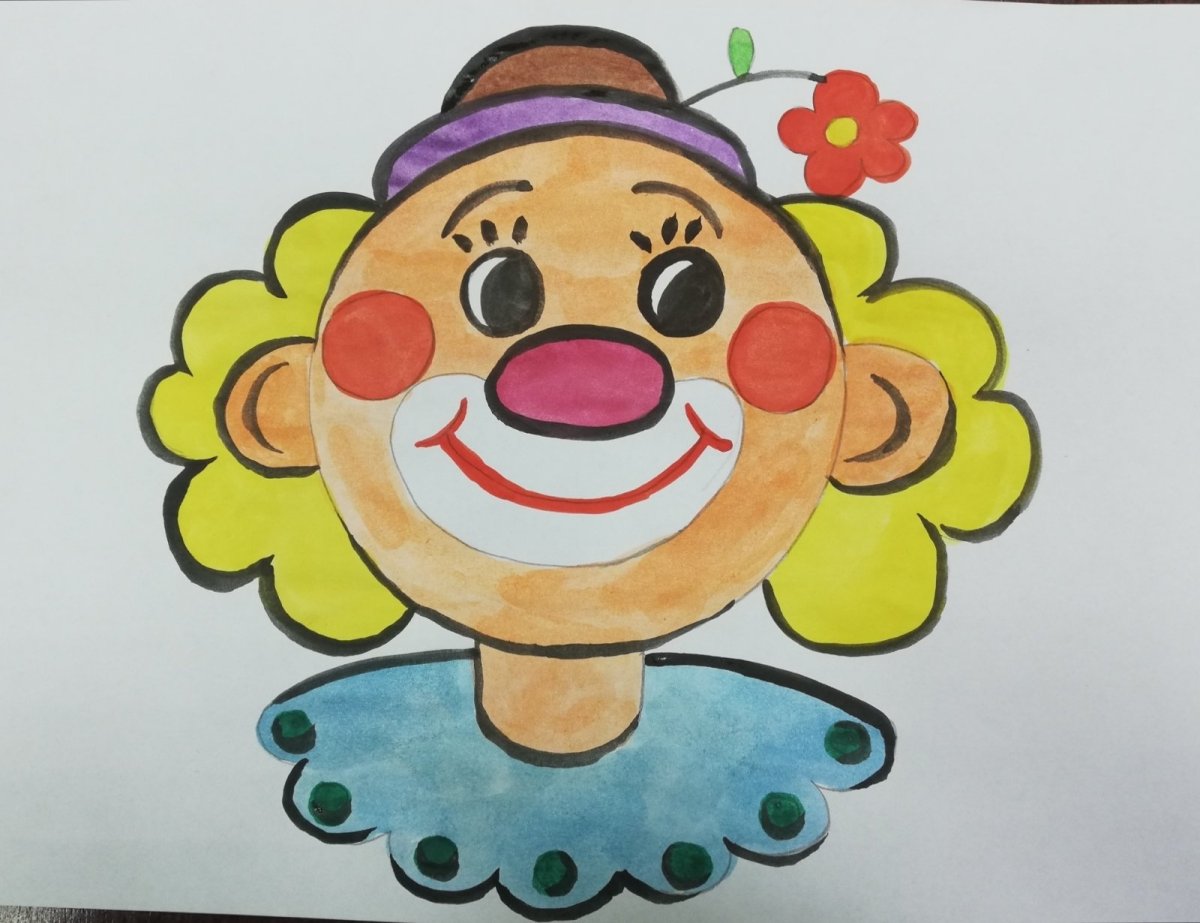 Поэтапное рисование клоуна в старшей группе