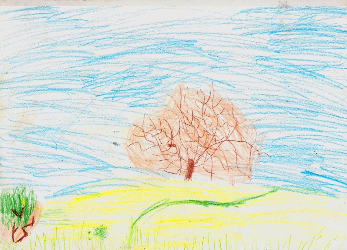 Пейзаж детский рисунок