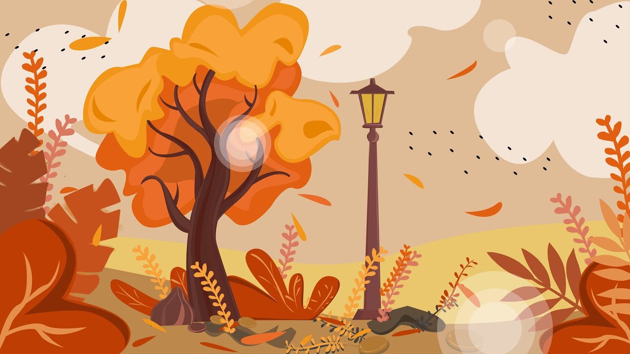 Осенний пейзаж векторный