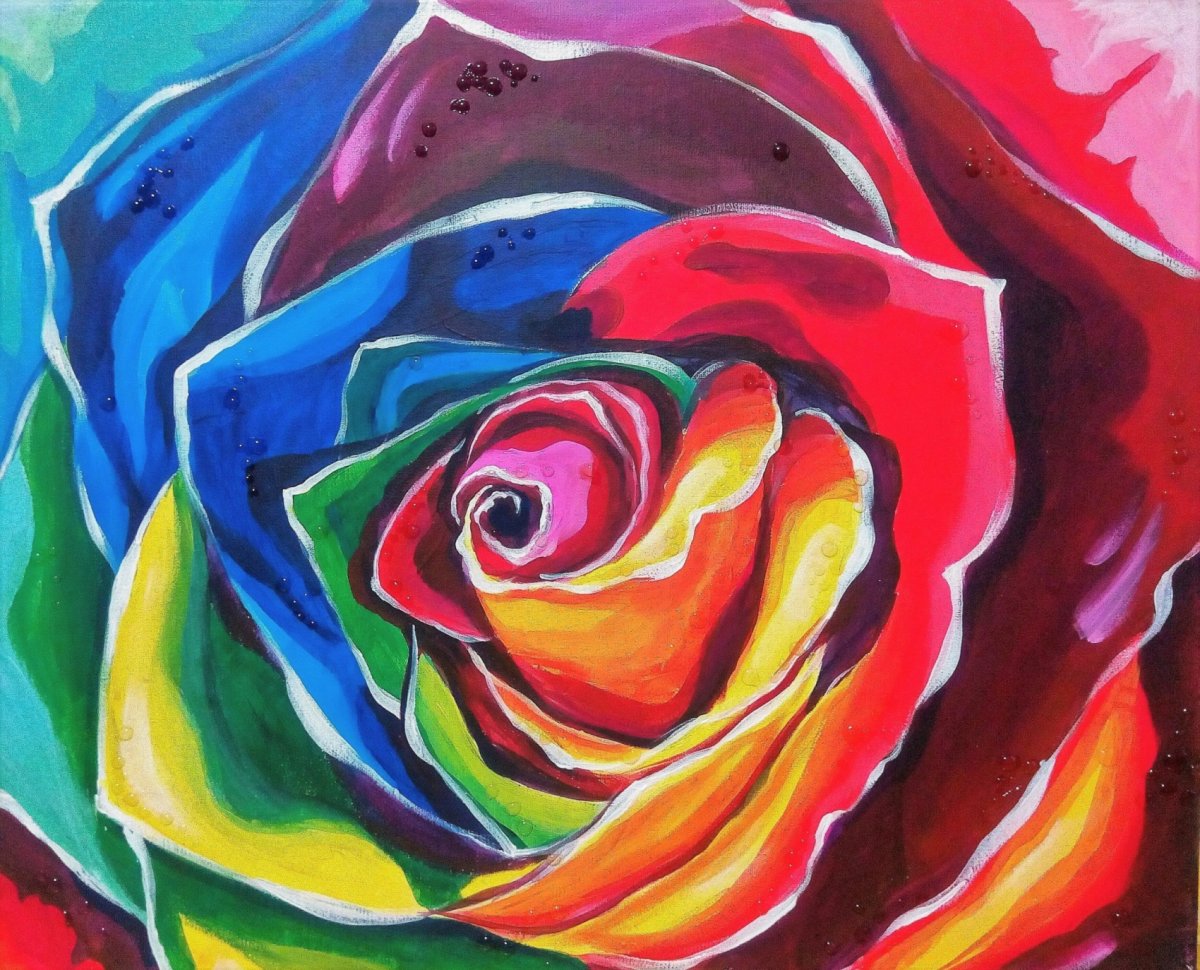 Картина по номерам радужные розы