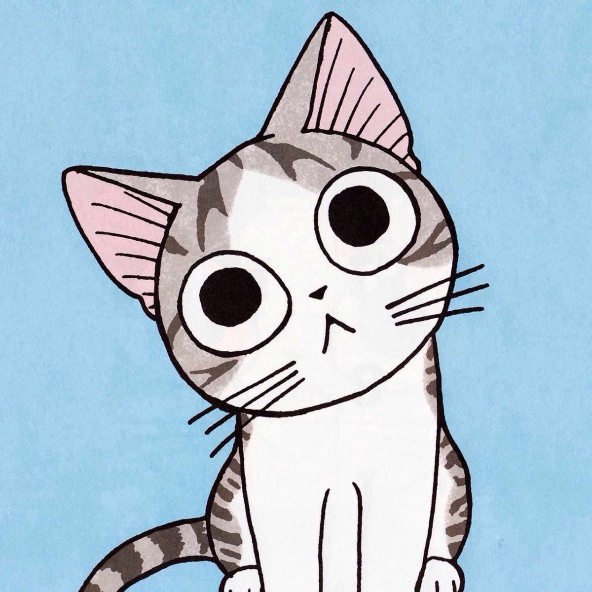Простой рисунок кота аниме