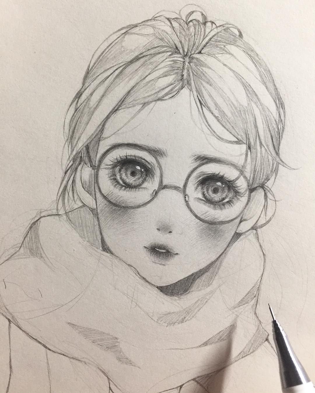 Портрет аниме карандашом