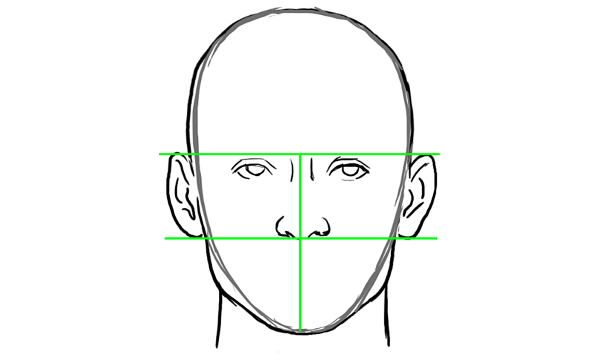 Как нарисовать анфас лица