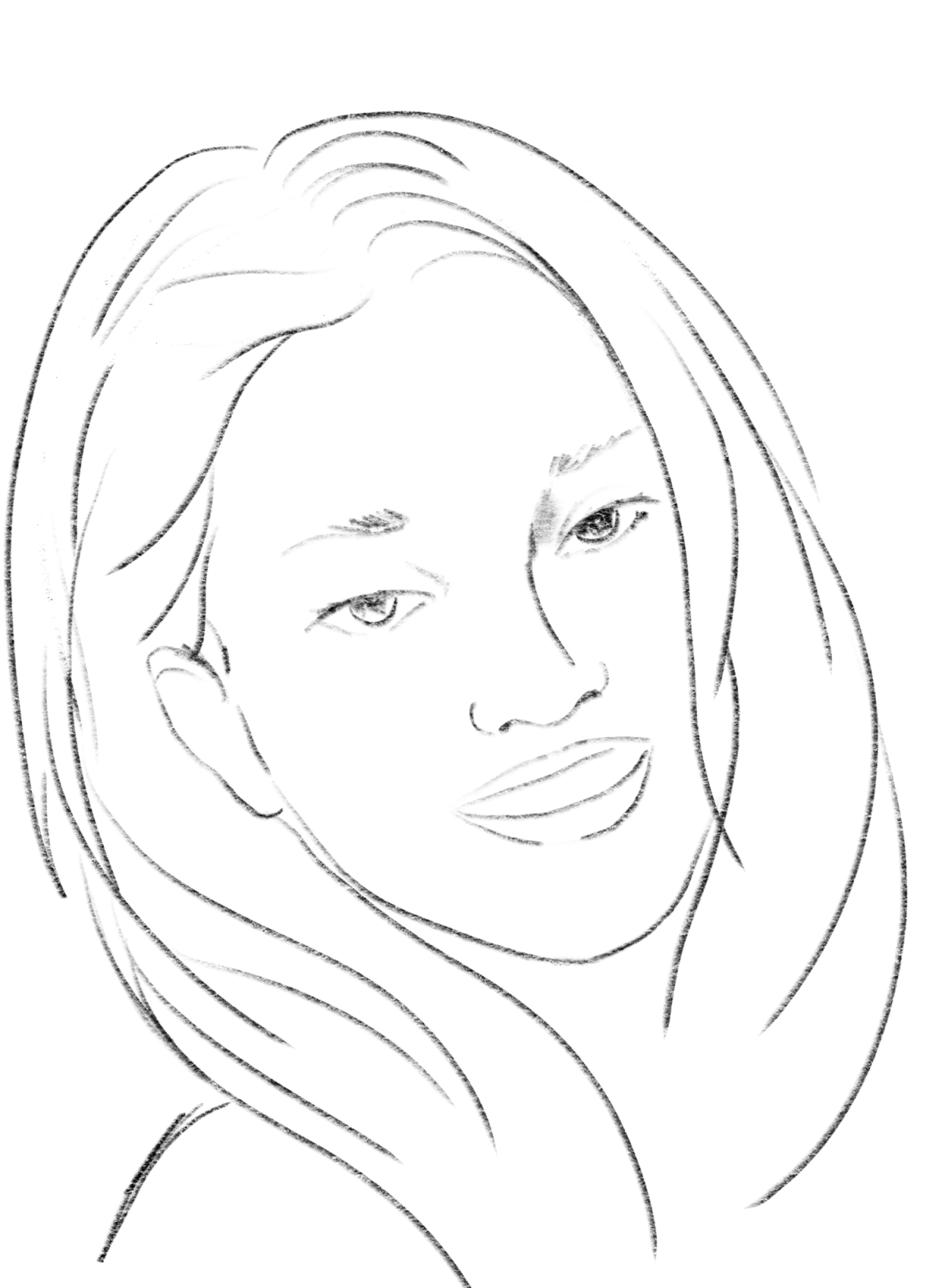 Распечатать картинки портрет. Портрет карандашом. Портрет женщины карандашом для начинающих. Лицо человека рисунок карандашом. Портрет мамы карандашом для срисовки.