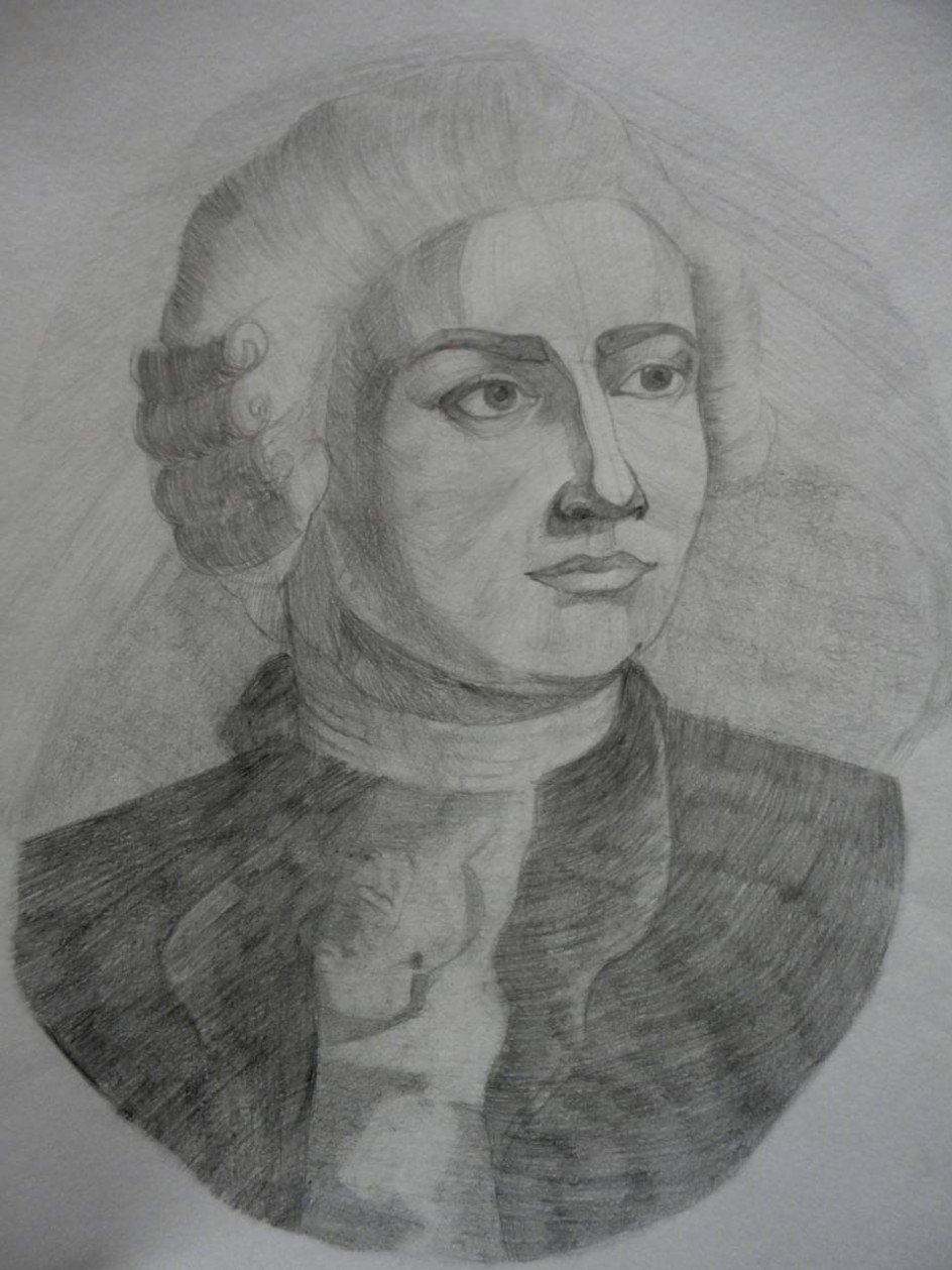 Портрет Ломоносова карандашом для срисовки