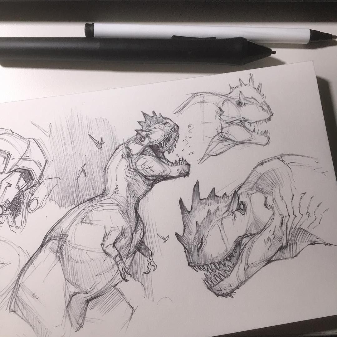 Скетчинг динозавры