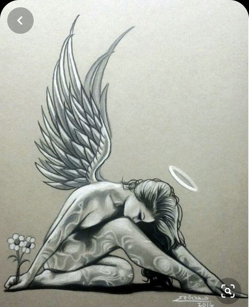 Крылья ангелочка тату