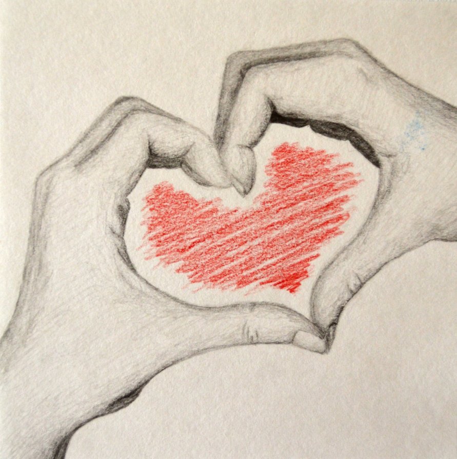 картинки нарисованные карандашом сердечек