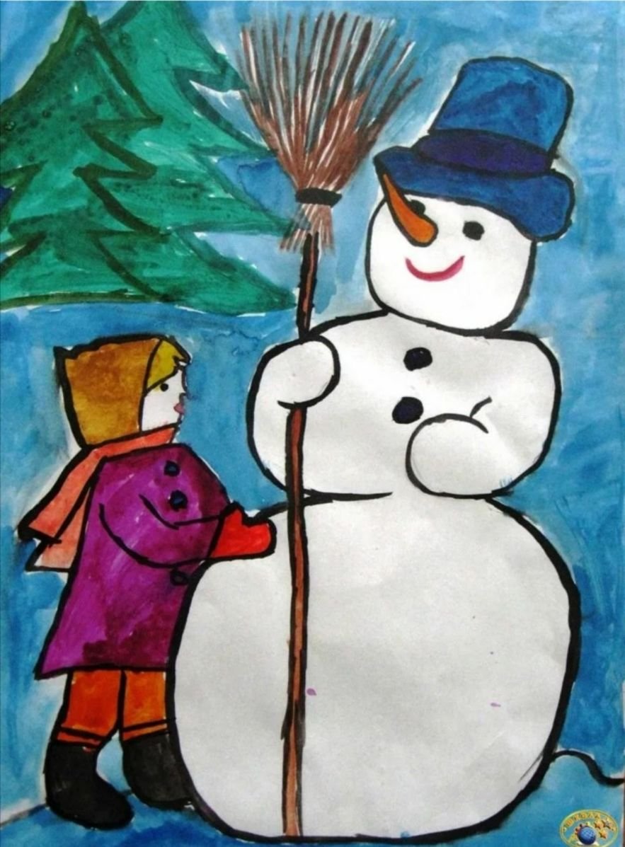Рисунок на тему зимние забавы