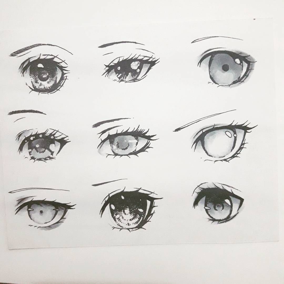 Аниме глаза девушки карандашом