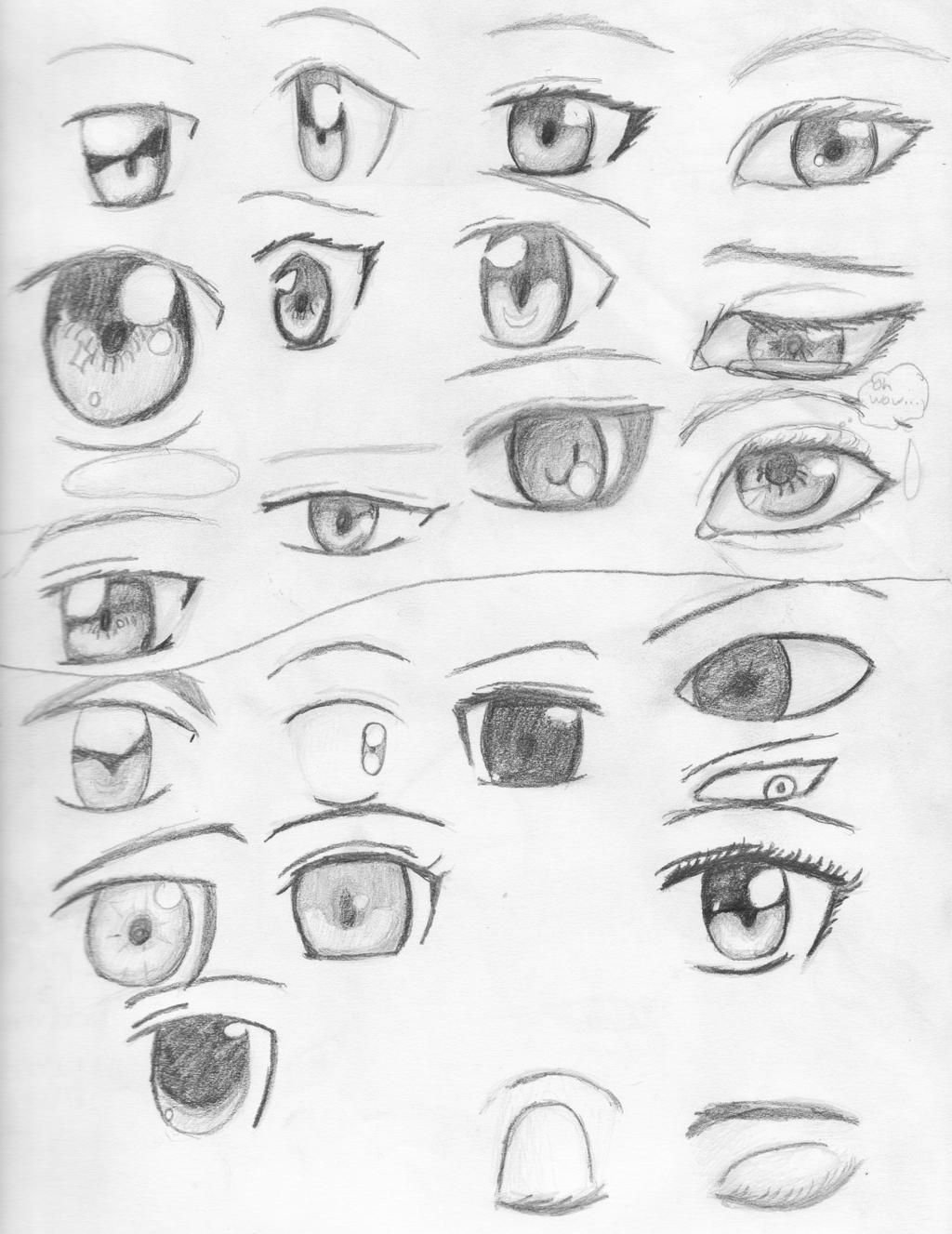 Пошаговая рисовка аниме глаза