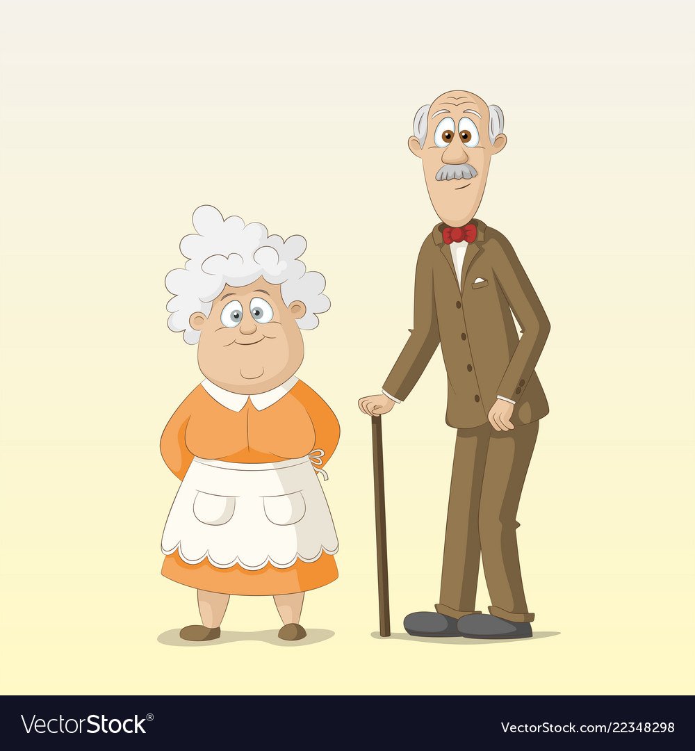 Бабуля и дедуля рисунок