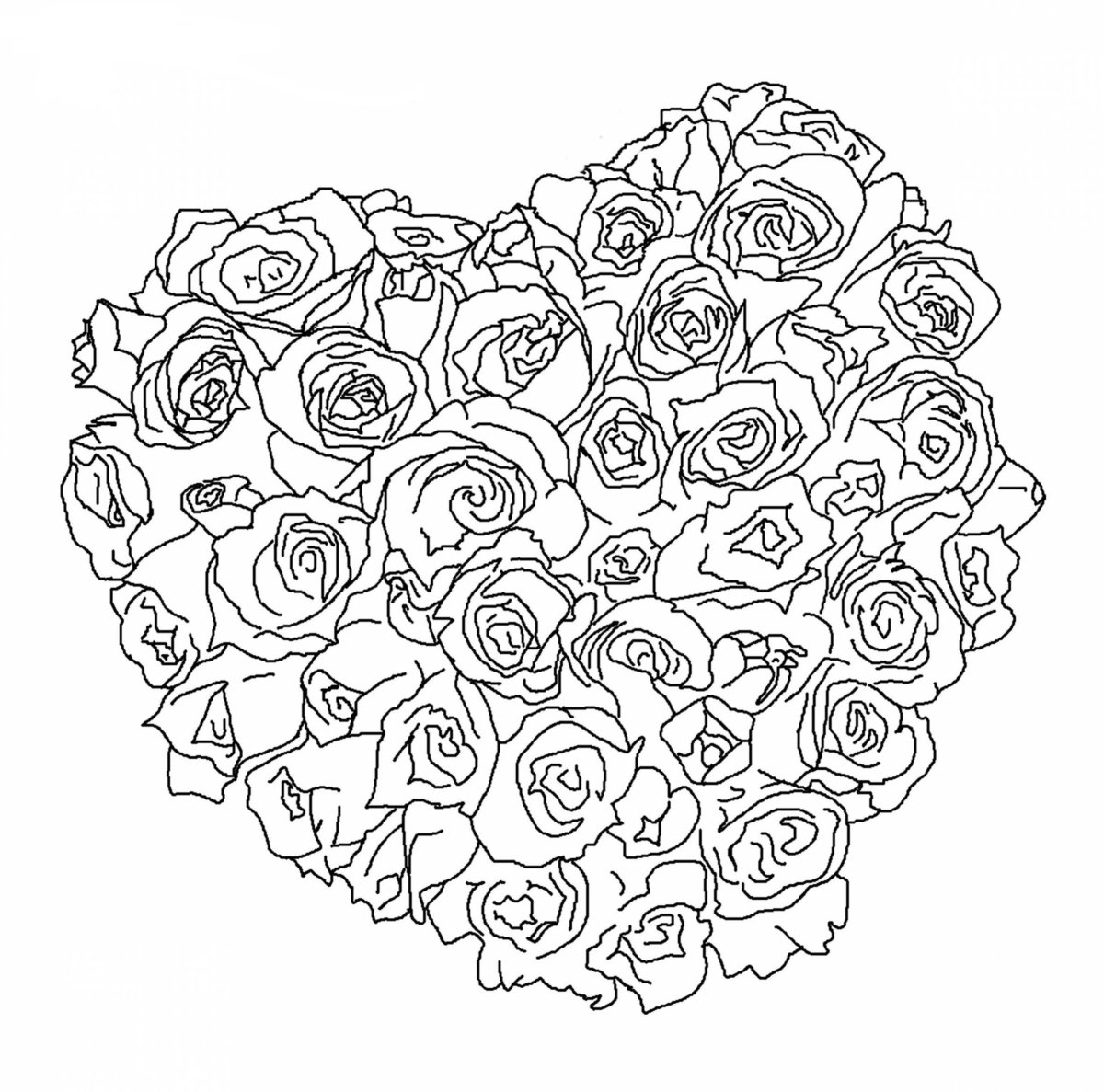 Раскраски цветы розы букеты