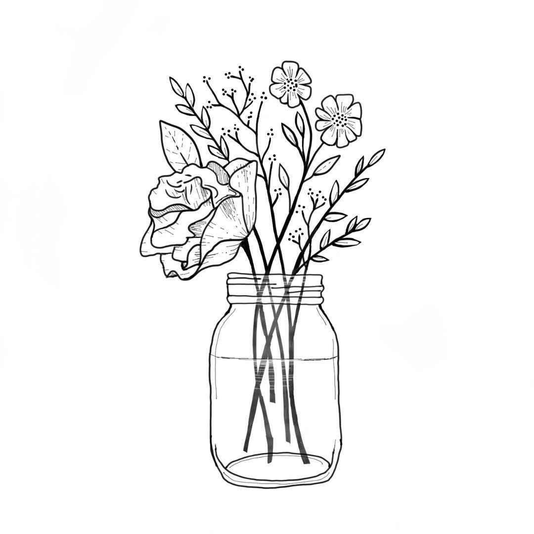 Цветы в вазе для срисрвк