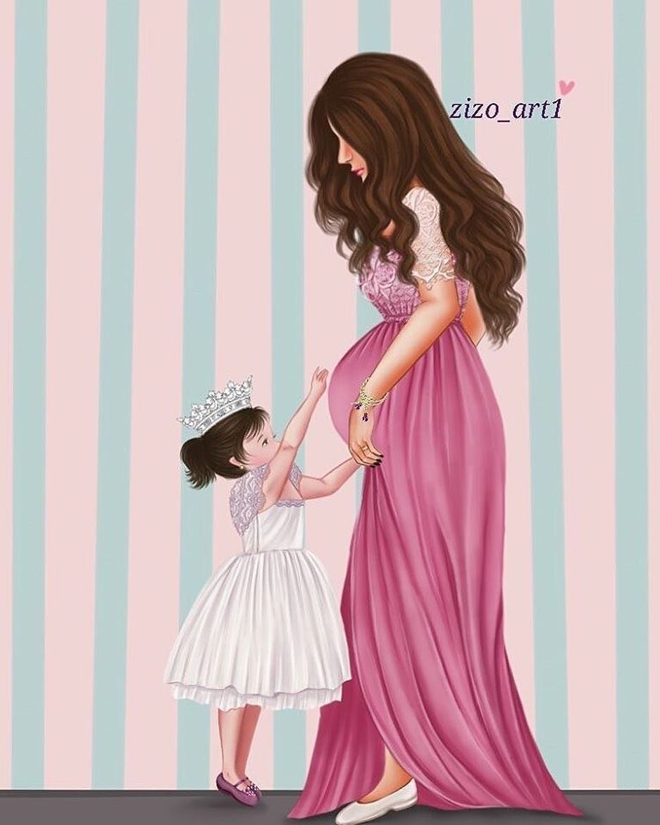 Рисунок мама и дочь