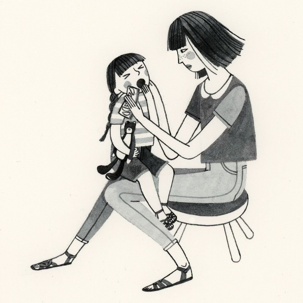 Срисовки мама и дочь