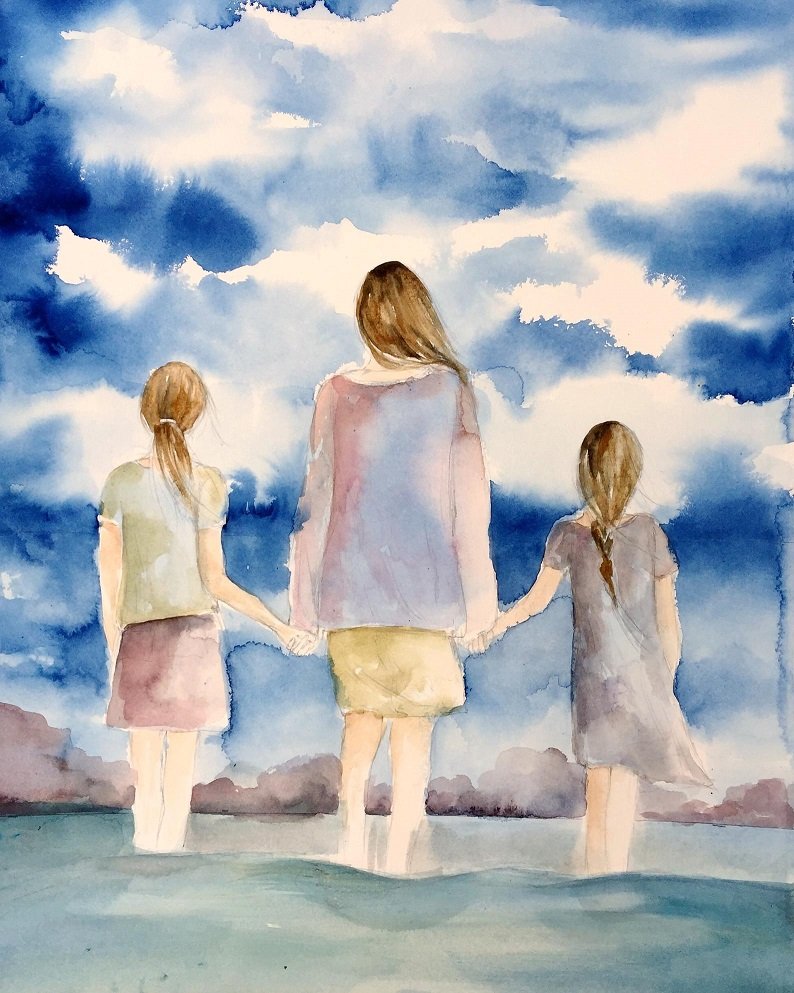 Картина мама и две дочери