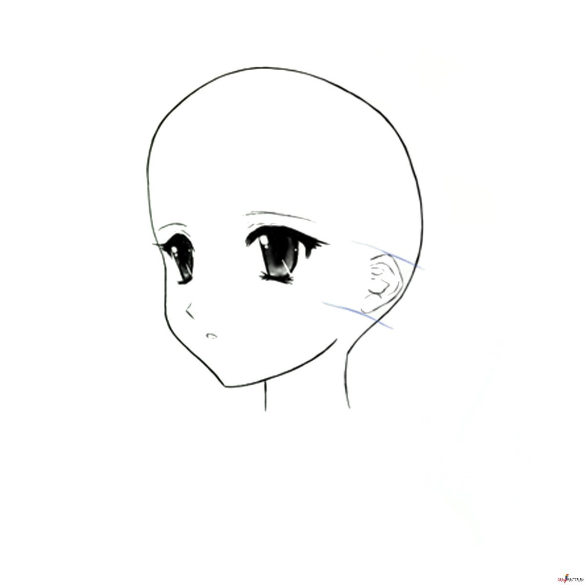 Лицо для рисования аниме девушек