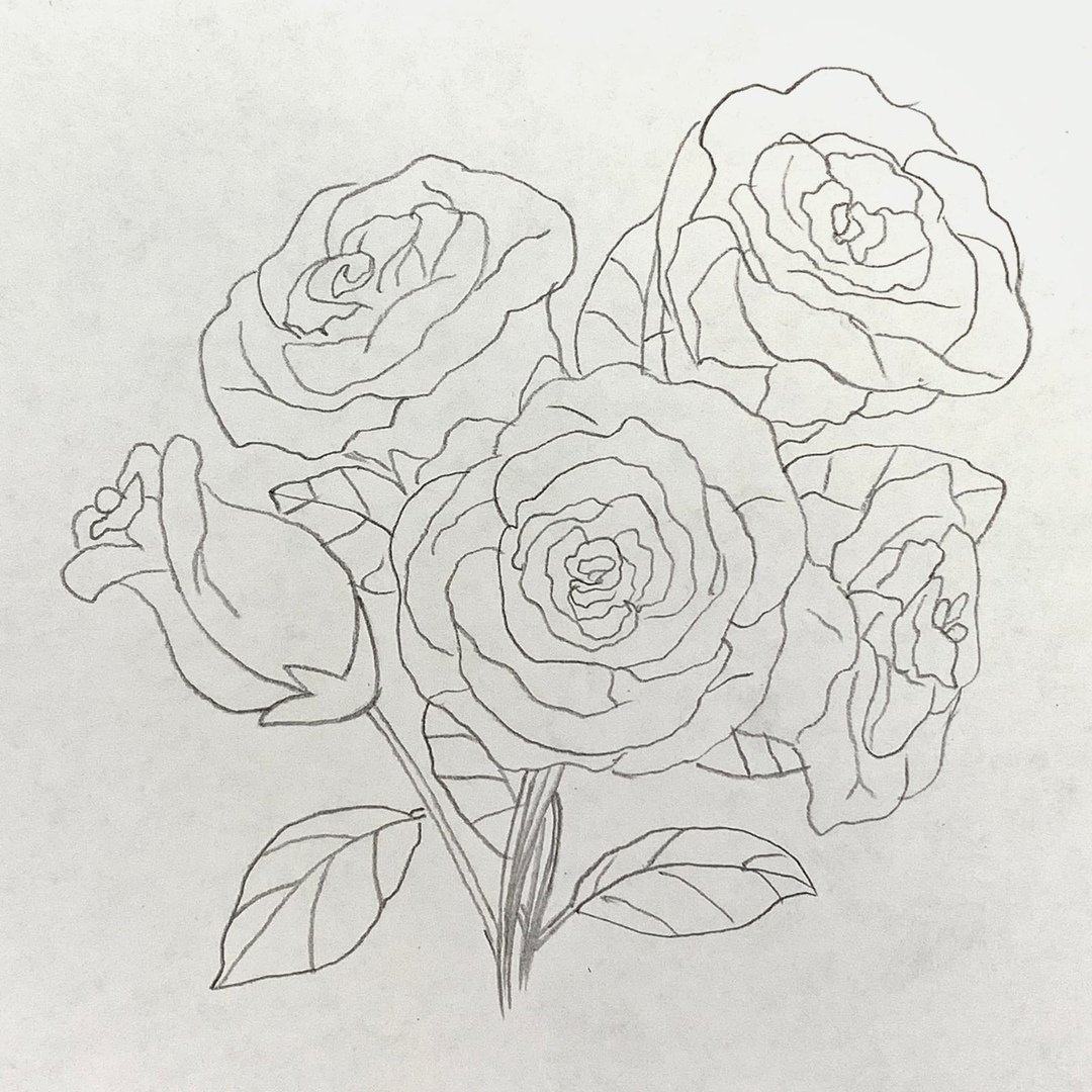 Нарисовать букет роз