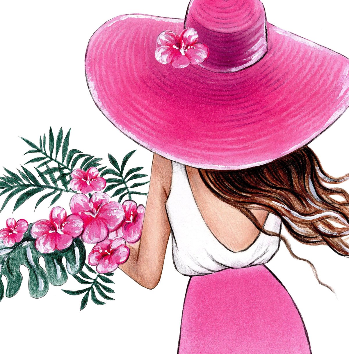 Девушка в розовой шляпе