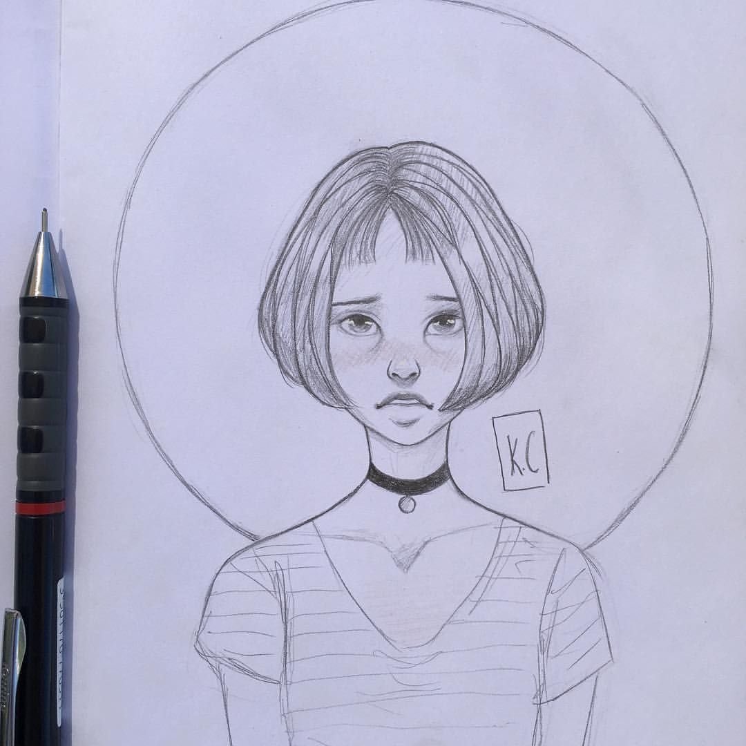 Девушка с каре рисунок карандашом для срисовки