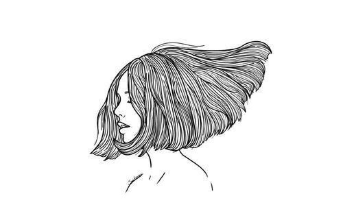 Рисунок девушки с каре волосами для срисовки