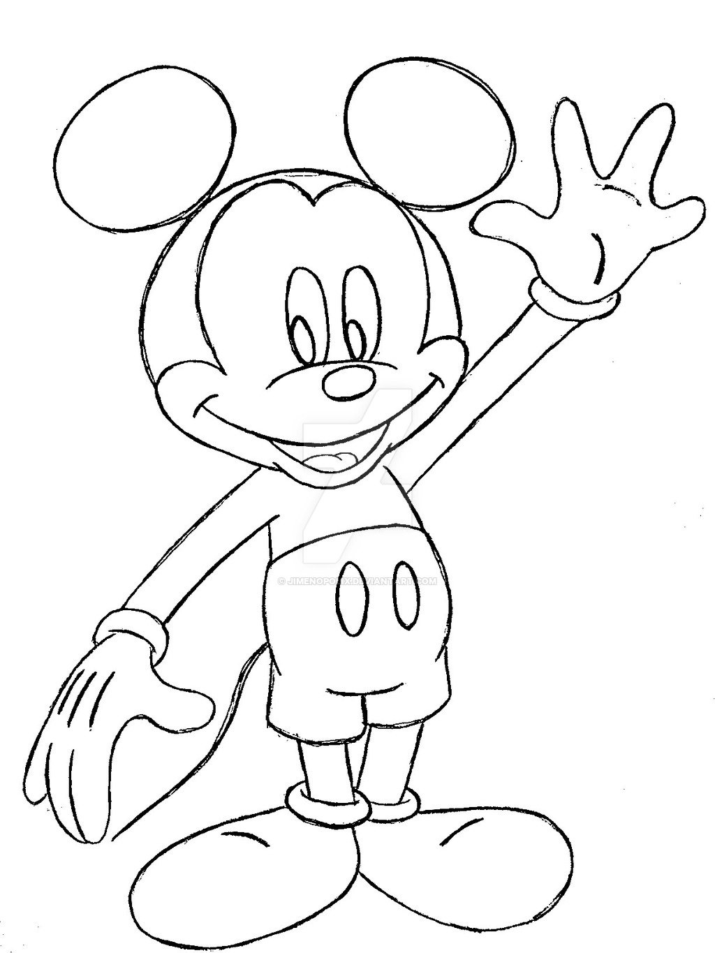 Микки Маус рисунок карандашом для детей