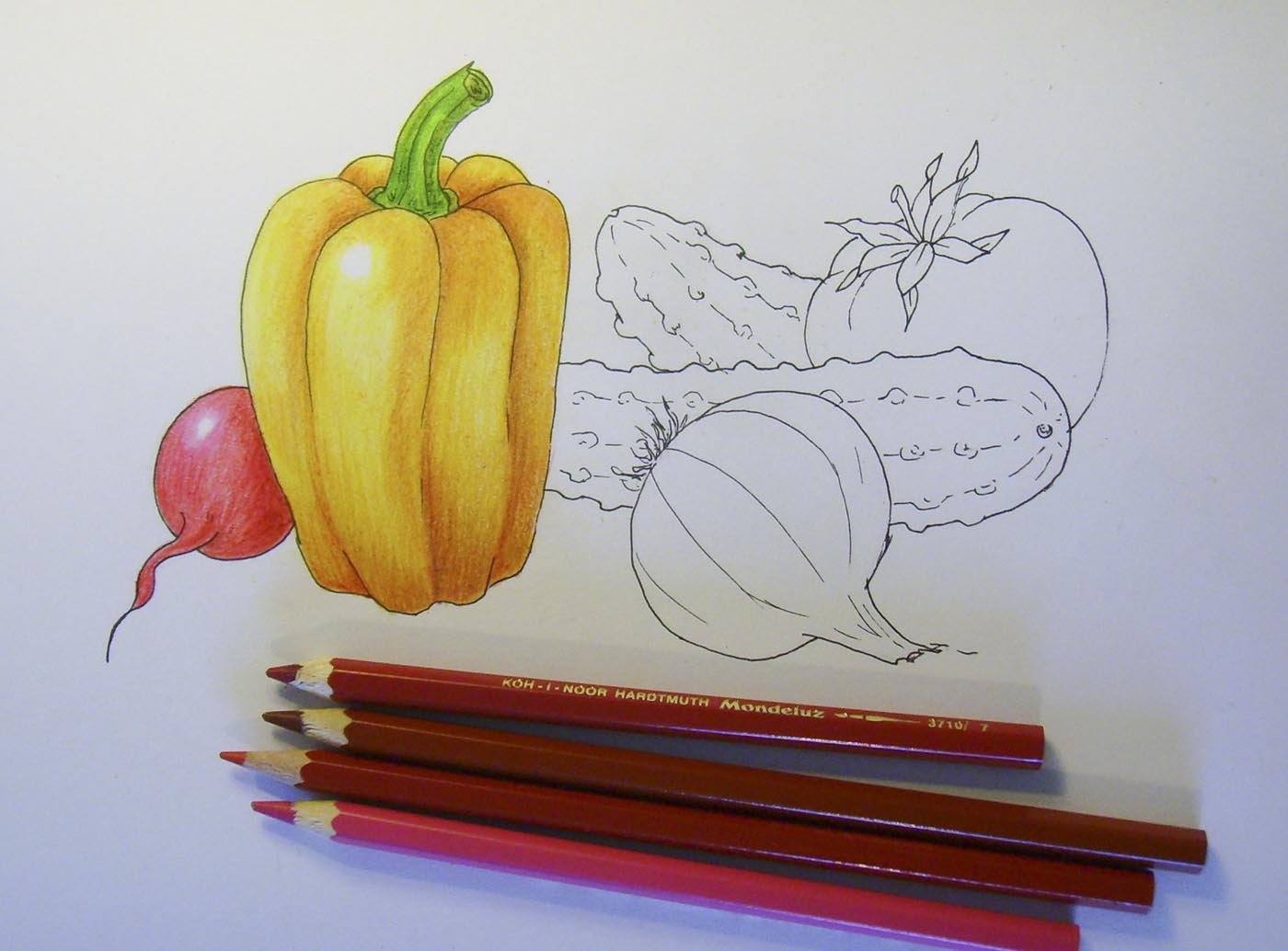 Овощи карандашом
