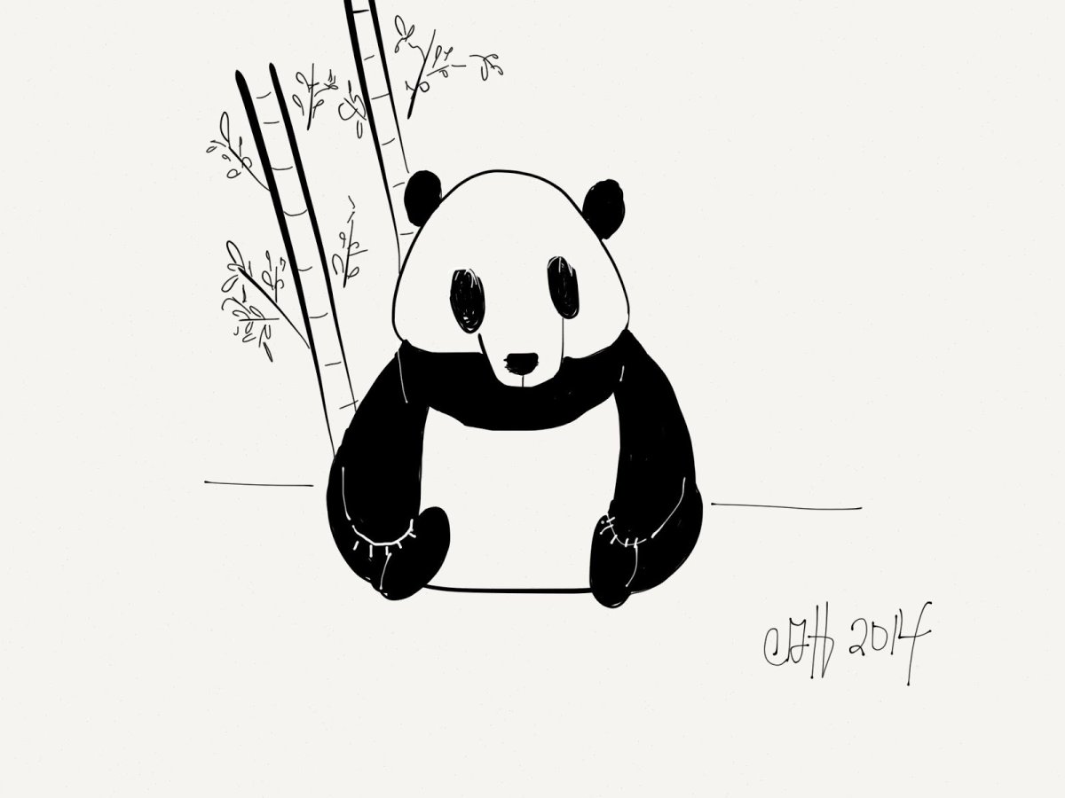 Лёгкие рисунки панды