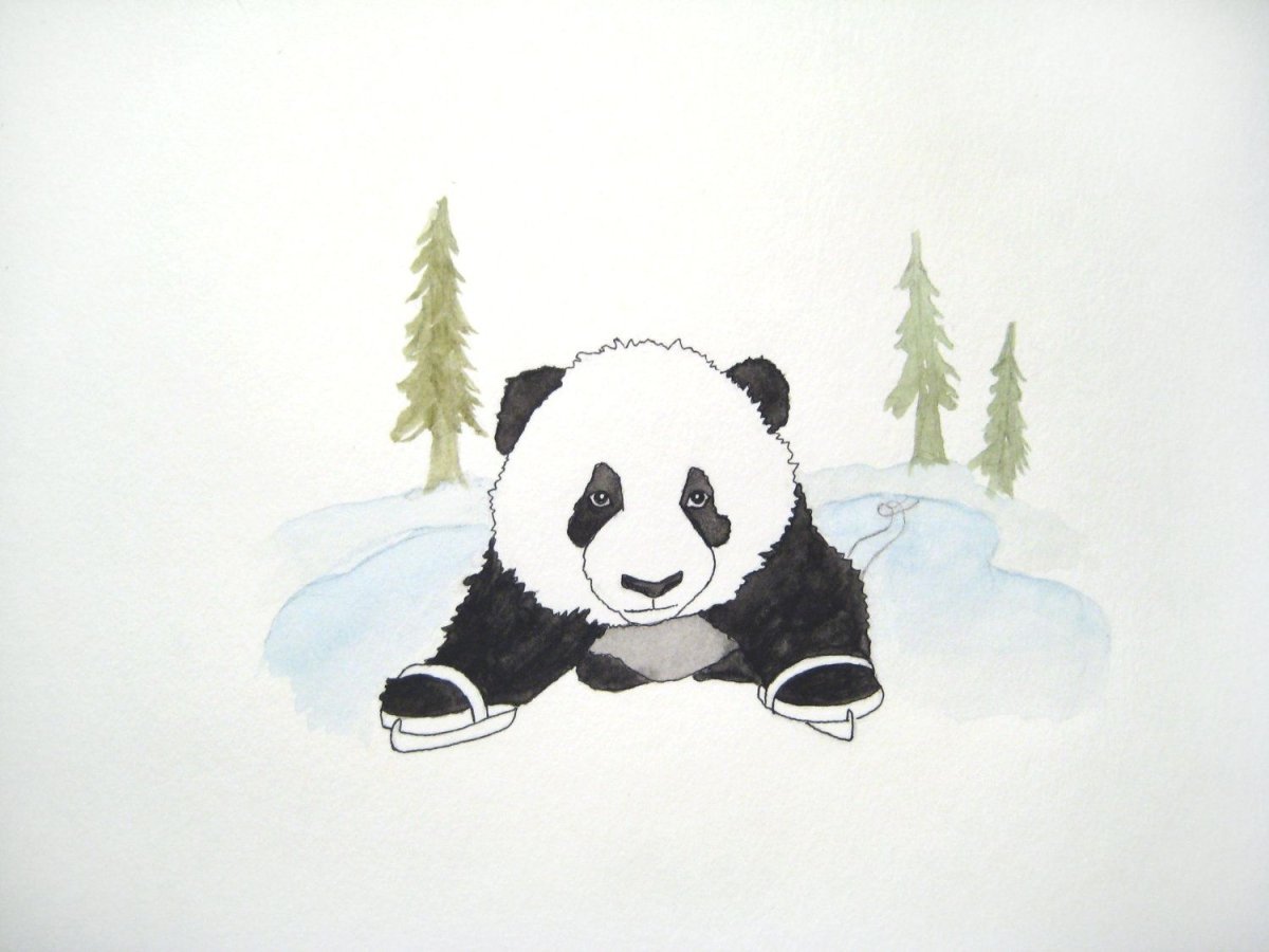 Рисунки маркерами Панда