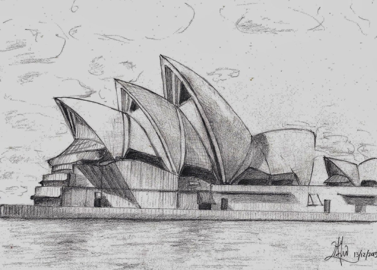 Сиднейский оперный театр зарисовка
