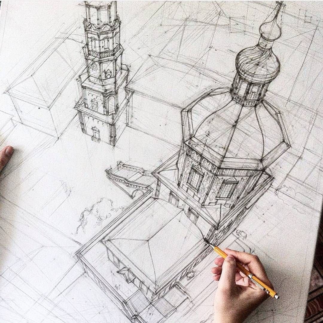 Архитектура рисунок карандашом