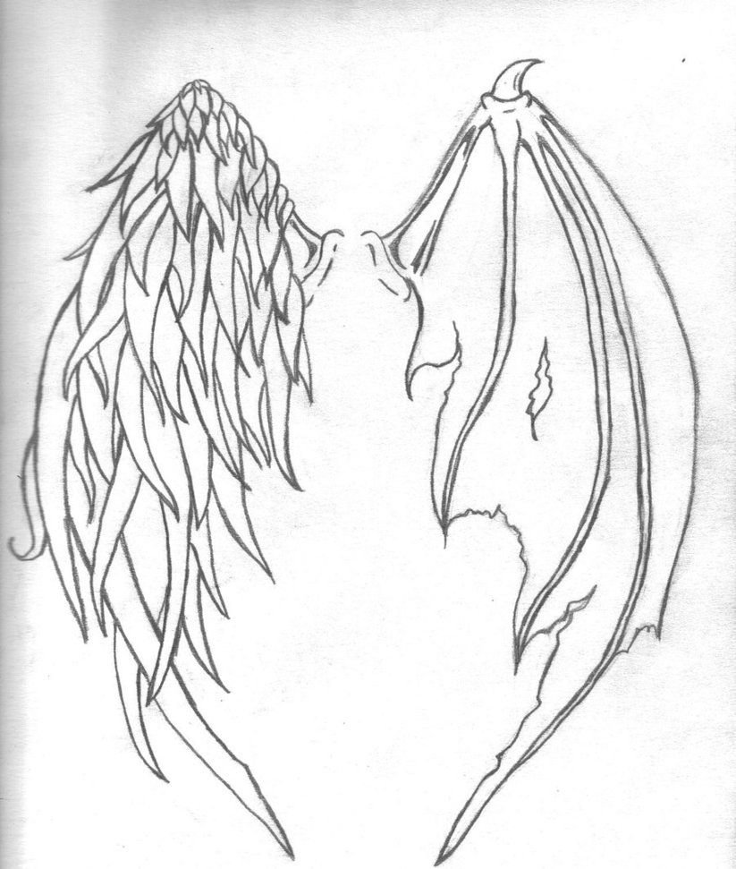 Крылья ангела и демона эскиз